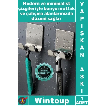 #Askı Banyo Mutfak Havlu Jilet Priz Tutucu Şık Çok Amaçlı Kendinden Yapışkanlı Paslanmaz Çelik Askı
