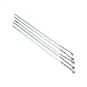 Dar Yassı Mangal Şişi - Burgulu Tasarım - 60 cm - Tavuk ve Kanat İçin
