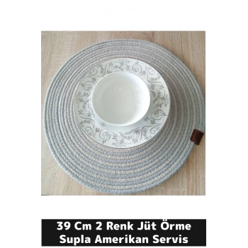 DecoHandy 39cm 2 Renk Jüt Örme Supla Amerikan Servis