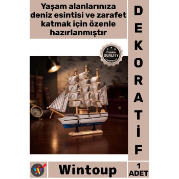 Dekoratif Ahşap Gemi - Hediyelik - Koleksiyonluk