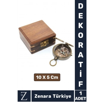 Dekoratif Erkek Arkadaş Sevgili Özel Denizci Teması Koleksiyon Hediye PİRİNÇ Ahşap Kutulu PUSULA