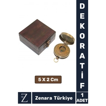 Dekoratif Erkek Arkadaş Sevgili Özel Gün Denizci Koleksiyon Hediye PİRİNÇ Ahşap Kutulu PUSULA