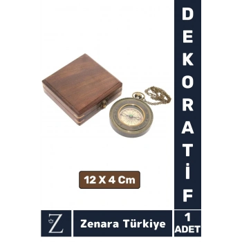 Dekoratif Erkek Arkadaş Sevgili Özel Koleksiyon Denizci Tema Hediyelik PİRİNÇ Ahşap Kutulu PUSULA