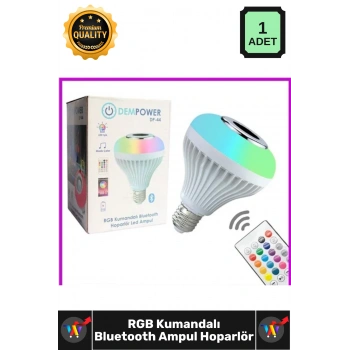 #Ampul RGB LED Renk ğiştiren Akıllı Kumandalı Ses Bombası Hoparlör Müzikli Bluetooth Ampul