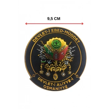 Devlet-i Ebed-Müddet 3D Kabartmalı Cırtlı Plastik Arma Patch 9.5 cm