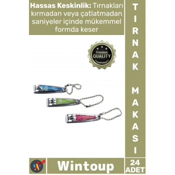 #TırnakMakası Paslanmaz Çelik Keskin Ergonomik Manikür Pedikür Küçük Renkli Şık 24lü Tırnak Makası