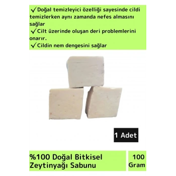 Doğal Cilt Nemlendirici Zeytinyağı Sabunu Özel Üretim Tüm Cilt Tipleri İçin Uygun 1 Adet 100gr