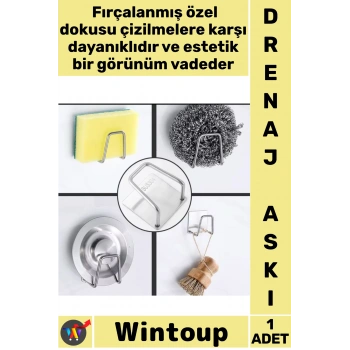 #DrenajAskı 304 Paslanmaz Mutfak Lavabo Organizer Duvar Raf Kendinden Yapışkanlı Çelik Drenaj Askısı