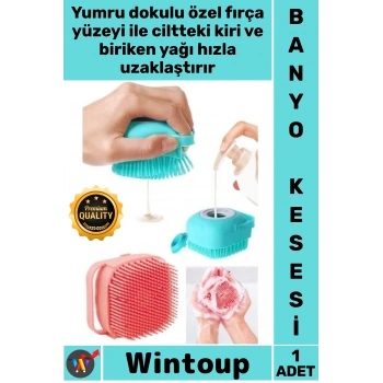 #Kesesi Silikon Çift Taraflı Gözenek Temizleyici Kir Arındırıcı Duş Jeli Hazneli Banyo Masaj Kesesi