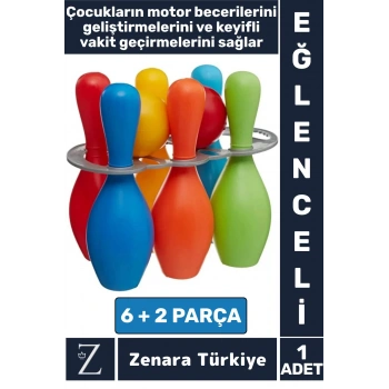 Eğitici Motor Beceri Koordinasyon Geliştirici Keyifli Vakit 6+2 Parça Çocuk Eğlenceli BOWLİNG SETİ