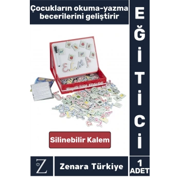 Eğlenceli Alfabe Dil Bilgisi Geliştirici Silinebilir Yazı Kalemli Öğretici MANYETİK TABLET ALFABE