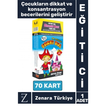 Eğlenceli Görsel Algı Zeka Hafıza Dikkat Konsantrasyon Geliştiren Eğitici Grup Takım Oyunu FARKI BUL