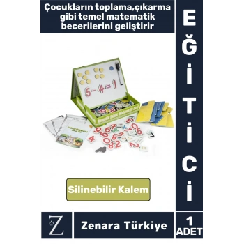 Eğlenceli Matematik Rakam Sayı Öğretici Silinebilir Yazı Kalemli Öğretici MANYETİK TABLET MATEMATİK