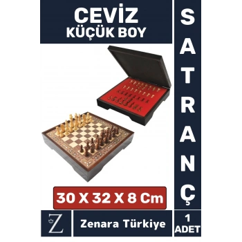 ELİT Seri Aile Ev Arkadaş Kamp Piknik Zeka Strateji Beceri Geliştirici CEVİZ Küçük Boy SATRANÇ