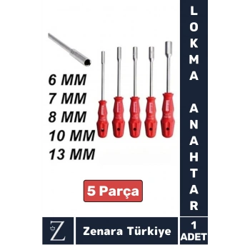 Ergonomik Kaymaz Kauçuk Sap Tamir Montaj Somun 6/7/8/10/13/mm Tornavida LOKMA ANAHTAR 5li SET