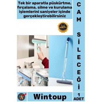 #Fırça Mikrofiber Pratik Leke Bırakmayan Ayna Fayans 4 in 1 Spreyli Çek Çekli Camsil Fırça Aparatı
