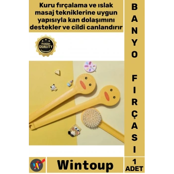 #Fırça Ergonomik Peeling Etkili Masajlı Uzun Saplı Ördek Tasarımlı Yumuşak Uçlu Vücut Kese Fırçası