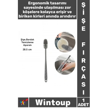 #Fırça Esnek Saplı Ergonomik Mutfak Detaylı Temizlik Hijyenik Şişe Bardak Temizleme Fırçası