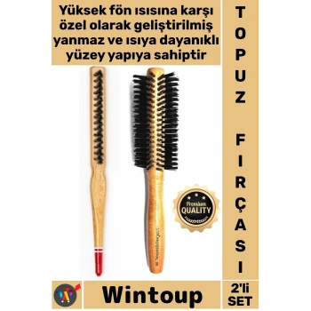 #Fırça Isıya Dayanıklı Sağlam Ergonomik Saplı Salon Profesyonel Yanmaz Set Topuz Saç Fırçası 2li