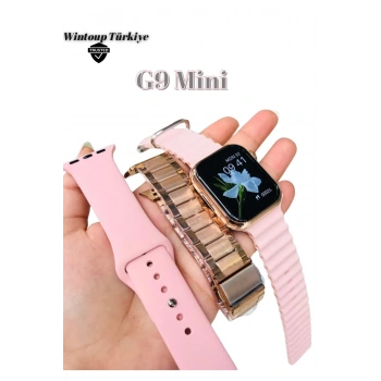 G9 Mini 41 Mm Amoled Ekran Akıllı Saat 3 Strap+Bracelet IPhone14/Pro/Promax Uyumlu