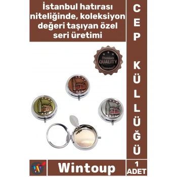 #Küllük Hediyelik Metal Dekoratif İstanbul Hatıra 5 Cm Galata Kabartmalı Yöresel Tekli Küllük Kutusu