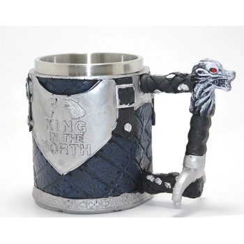 Game Of Thrones King In The North 3D Kabartmalı Çelik Kupa Bardak Alk4367