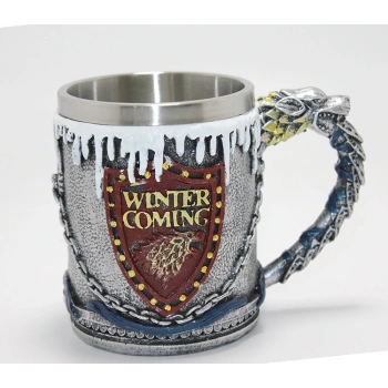 Game Of Thrones Tasarımlı 3D Çelik Kupa Bardak Alk4369