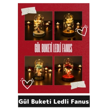 Gül Buketi Ledli Fanus