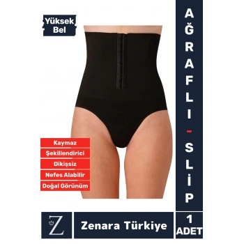 Gündelik Doğal Görünüm Vücut Beden Küçülten Toparlayan Yüksek Bel Ağraflı Slip Korseli TAYT
