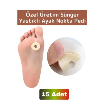 Gündelik Kullanıma Uygun Konforlu Ayak Ağrı Baskı Azaltıcı Sünger Yastık Ayak Nokta Pedi 15 Adet