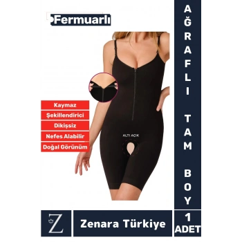 Günlük Vücut Şekillendiren Beden İncelten Toparlayan İhtiyaç Deliği Fermuarlı Ağraflı Tam Boy Korse