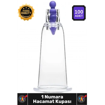 #Hacamat Profesyonel Hijyenik Pürüzsüz Kenar Vakumlu Steril Kalite 1 Numara Hacamat Kupası 100 Adet