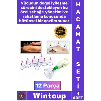 #HacamatSeti Profesyonel Masaj Terapi Ağrı Giderici Pompalı Vakumlu Hacamat Kupa Çekme Seti 12 Parça