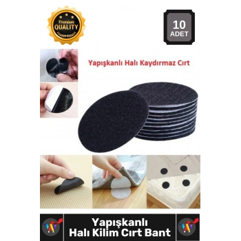 #Bant Yıkanabilir Tekrar Kullanılabilir Dayanıklı Güçlü Tutucu Halı Kilim Kaydırmaz Cırt 10 Set