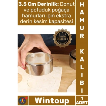 #HamurKalıbı Paslanmaz Çelik 7.5 Cm Kesicisi Profesyonel Yuvarlak Mantı Şeker Hamuru Kesme Kalıbı