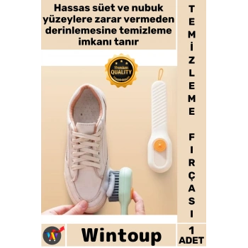 #Fırça Ergonomik Tutma Saplı Bot Süet Nubuk Ayakkabı Bakım Leke Çıkarıcı Hazneli Temizlik Fırçası