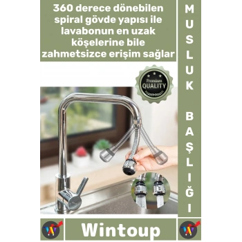 #Musluk Mutfak Lavabo 360 Dönebilen Uzatıcı Hortumlu Esnek Su Tasarruflu Şık 2 Modlu Musluk Başlığı