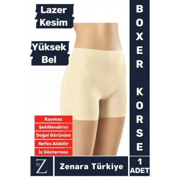 İç Göstermez Kaymaz Vücut Şekillendiren Sıkılaştıran Toparlayan LAZER KESİM Yüksek Bel Boxer Korse