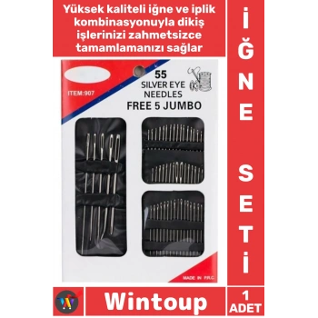 #İğneSeti Premium Terzi Malzemesi Onarım Kit Çok Amaçlı 55li Dikiş Iğne Seti Dikiş Iplik Tamir Seti