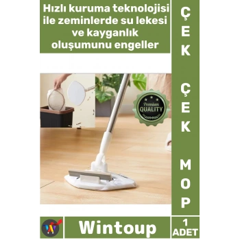 #Mop Hijyenik Fonksiyonel Parke Seramik Zemin Temizlik Islak Mendil Uyumlu Şık Pratik Çek Çekli Mop