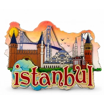 İstanbul Temalı Ahşap Buzdolapı Süsü Magnet Alk5938
