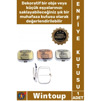 #Hediye Metal Nostaljik Hediyelik Küçük Şık İstanbul Temalı Galata Kulesi Baskılı Enfiye Kutusu
