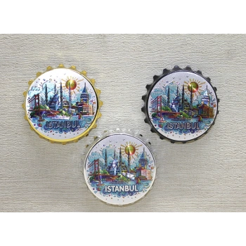 İstanbul Temalı Gazoz Kapağı Magnet - Model 2