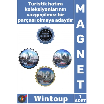 #Magnet Turistik Şık Hediye Buzdolabı Dekoratif Nostaljik Model İstanbul Temalı Gazoz Kapağı Magnet