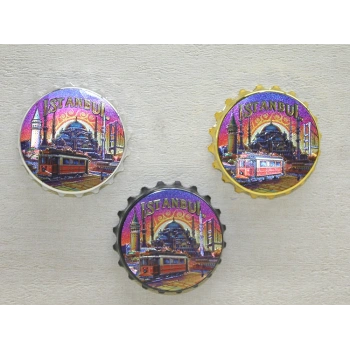İstanbul Temalı Gazoz Kapağı Magnet - Model 4