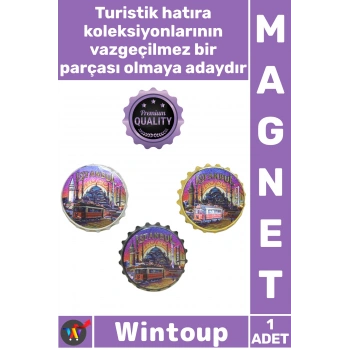 #Magnet Nostaljik Dekoratif Buzdolabı Hediyelik Turistik Şehir İstanbul Temalı Gazoz Kapağı Magnet