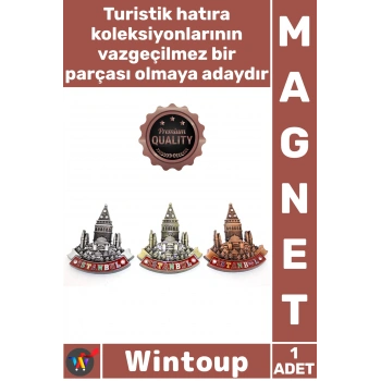 #Magnet Hediye Şehir Simgeli Dekoratif Dayanıklı Hatıra Eşyası Buzdolabı İstanbul Tema Metal Magnet
