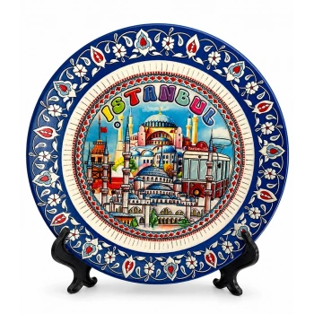 İstanbul Temalı Porselen Dekoratif Tabak 20 Cm Alk5844
