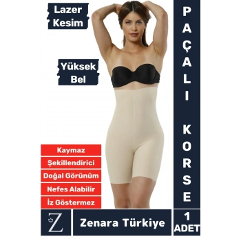 İz İç Göstermez Kaymaz Beden İncelten Sıkılaştıran Toparlayan LAZER KESİM Yüksek Bel Paçalı Korse
