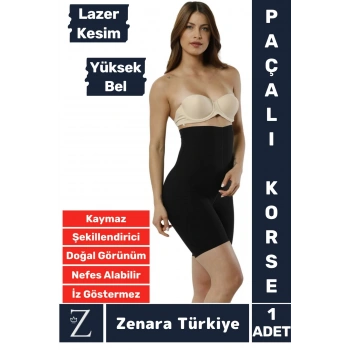 İz İç Göstermez Kaymaz Beden İncelten Sıkılaştıran Toparlayan LAZER KESİM Yüksek Bel Paçalı Korse